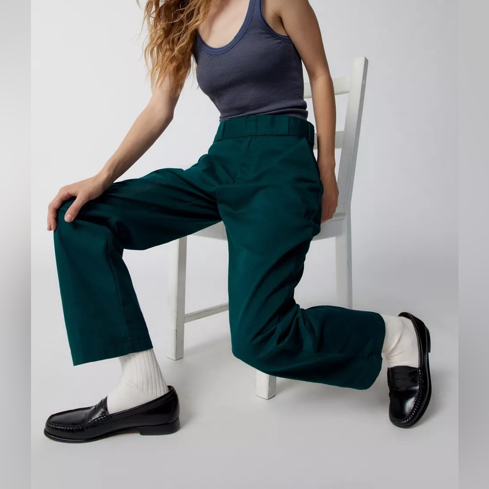 Dickies Women's Dark Green Urban Outfitters UO High Waisted Ankle Pants 4
